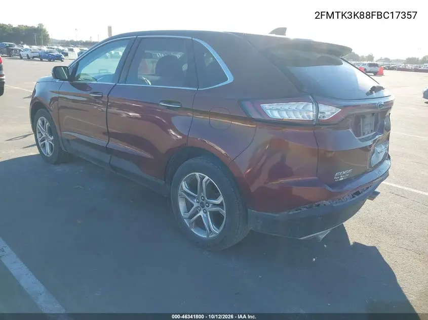 2015 FORD EDGE VIN 2FMTK3K88FBC17357 — фото 3