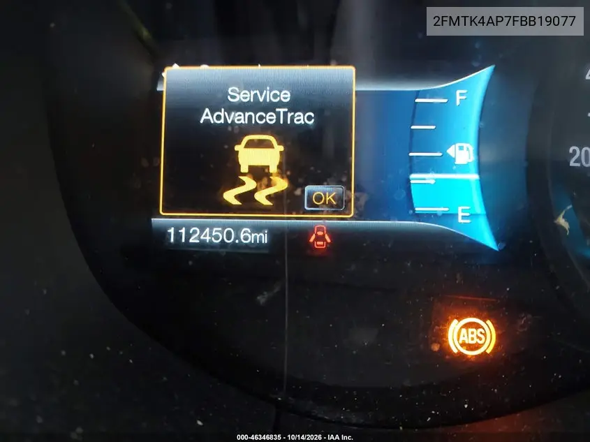 2015 FORD EDGE VIN 2FMTK4AP7FBB19077 — фото 15