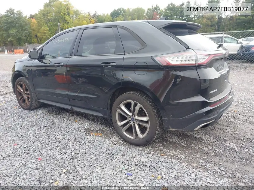 2015 FORD EDGE VIN 2FMTK4AP7FBB19077 — фото 3