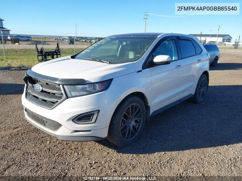 2016 FORD EDGE VIN 2FMPK4AP0GBB85540 — фото 2
