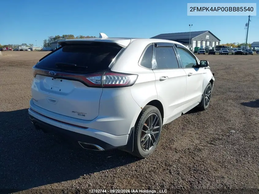 2016 FORD EDGE VIN 2FMPK4AP0GBB85540 — фото 4