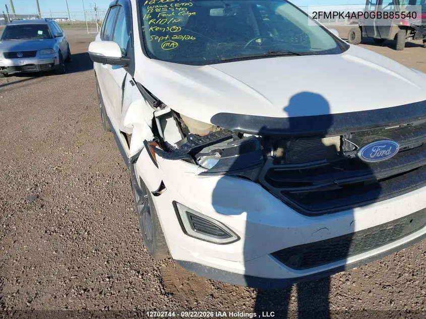 2016 FORD EDGE VIN 2FMPK4AP0GBB85540 — фото 6