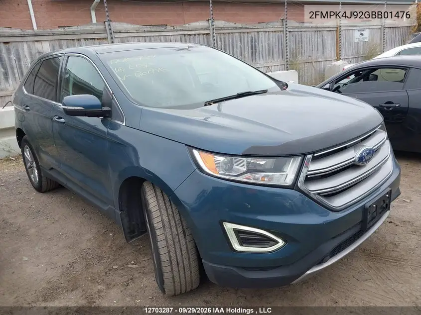 FORD EDGE 2016, VIN 2FMPK4J92GBB01476