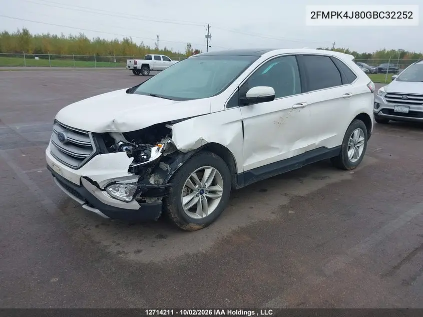 2016 FORD EDGE VIN 2FMPK4J80GBC32252 — фото 2