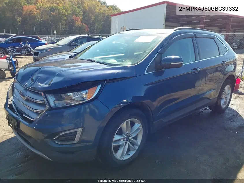 2016 FORD EDGE VIN 2FMPK4J80GBC39332 — фото 2