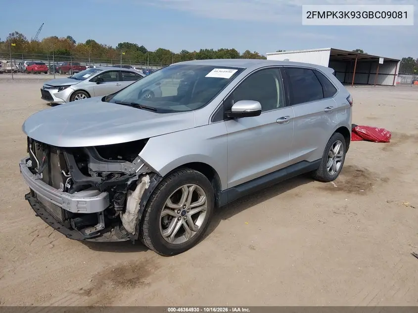 2016 FORD EDGE VIN 2FMPK3K93GBC09081 — фото 2