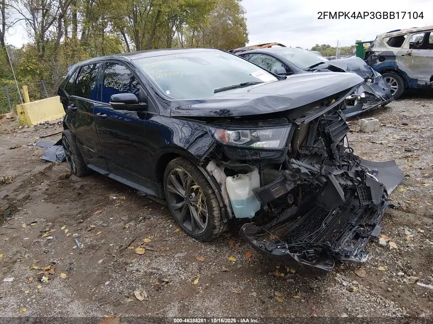 FORD EDGE 2016, VIN 2FMPK4AP3GBB17104