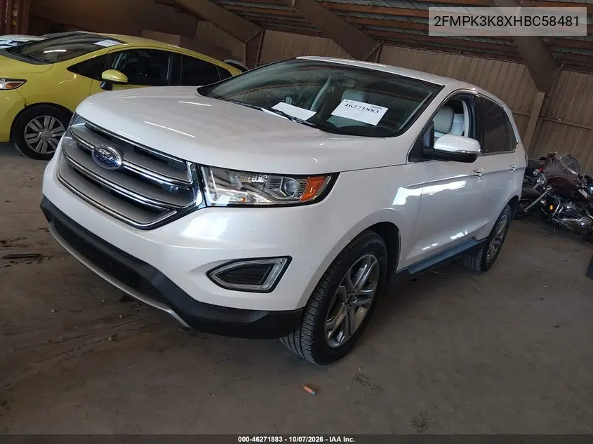 2017 FORD EDGE VIN 2FMPK3K8XHBC58481 — фото 2