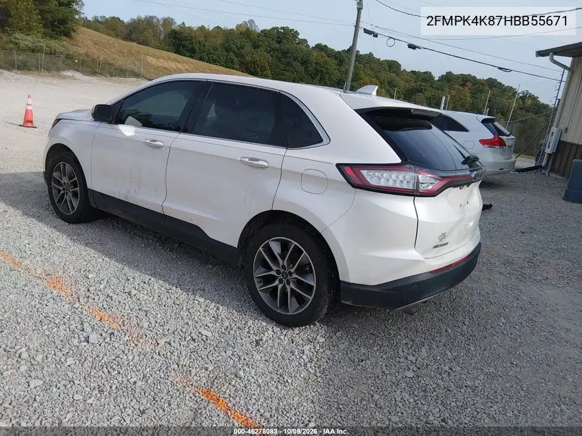 2017 FORD EDGE VIN 2FMPK4K87HBB55671 — фото 3