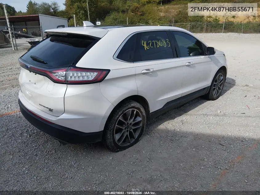 2017 FORD EDGE VIN 2FMPK4K87HBB55671 — фото 4