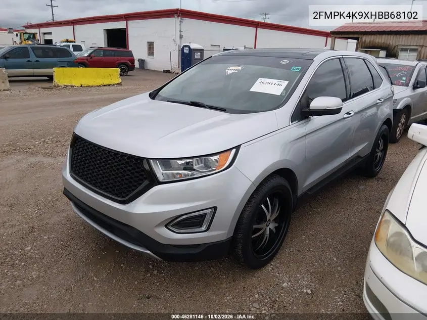 2017 FORD EDGE VIN 2FMPK4K9XHBB68102 — фото 2