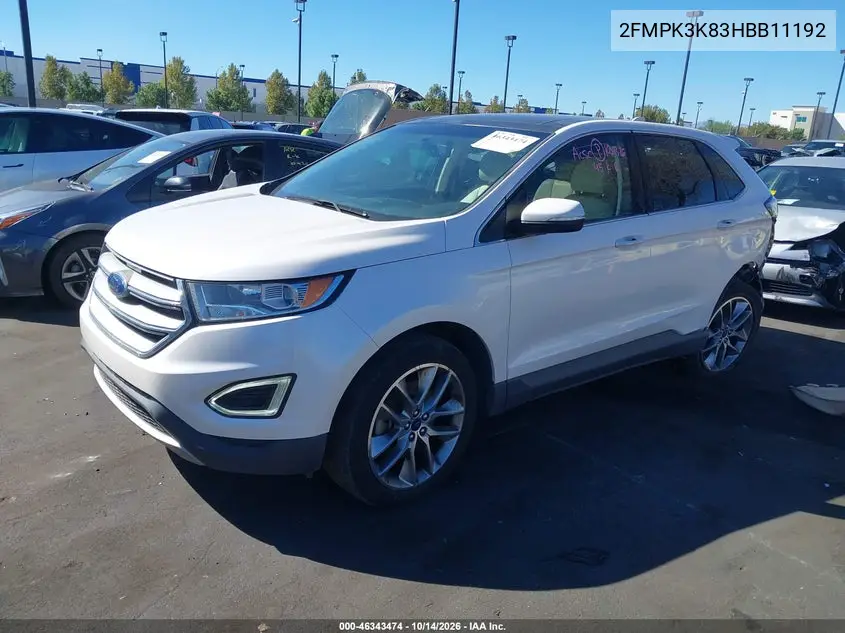 2017 FORD EDGE VIN 2FMPK3K83HBB11192 — фото 2