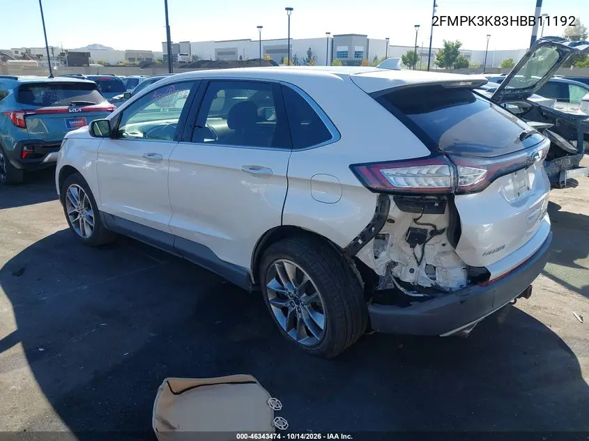 2017 FORD EDGE VIN 2FMPK3K83HBB11192 — фото 3