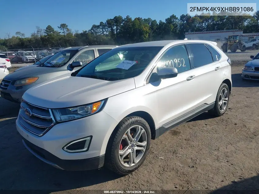 2017 FORD EDGE VIN 2FMPK4K9XHBB91086 — фото 2