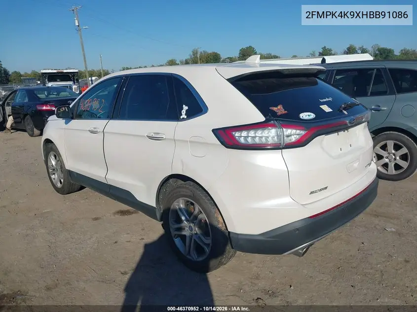 2017 FORD EDGE VIN 2FMPK4K9XHBB91086 — фото 3
