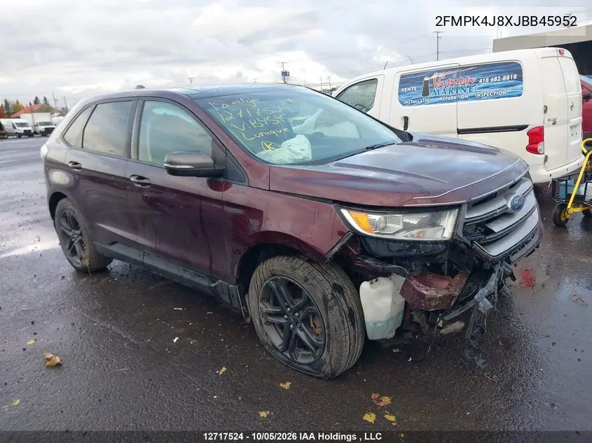 FORD EDGE 2018, VIN 2FMPK4J8XJBB45952