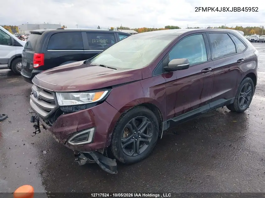 2018 FORD EDGE VIN 2FMPK4J8XJBB45952 — фото 2