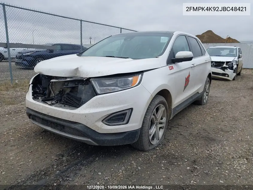 2018 FORD EDGE VIN 2FMPK4K92JBC48421 — фото 2