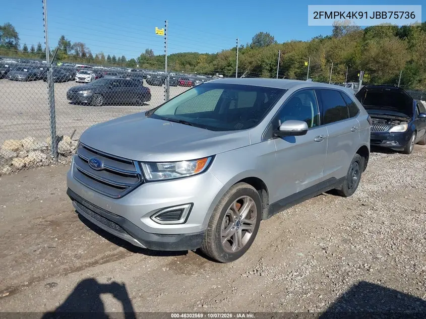 2018 FORD EDGE VIN 2FMPK4K91JBB75736 — фото 2