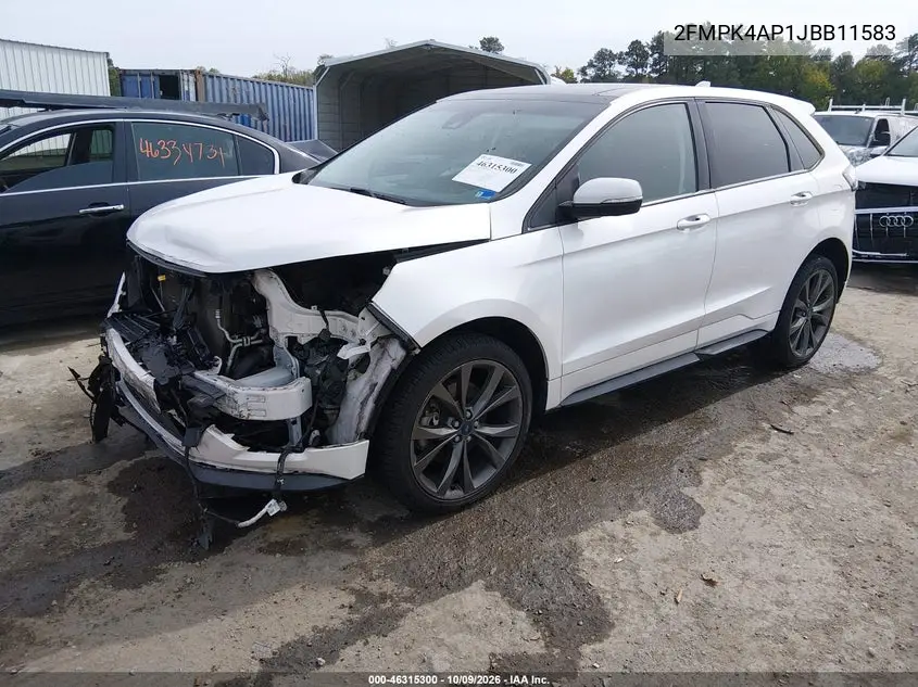 2018 FORD EDGE VIN 2FMPK4AP1JBB11583 — фото 2