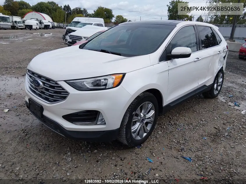 2019 FORD EDGE VIN 2FMPK4K92KBB50636 — фото 2
