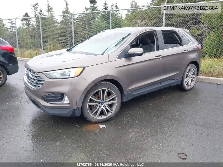 2019 FORD EDGE VIN 2FMPK4K97KBB23884 — фото 2