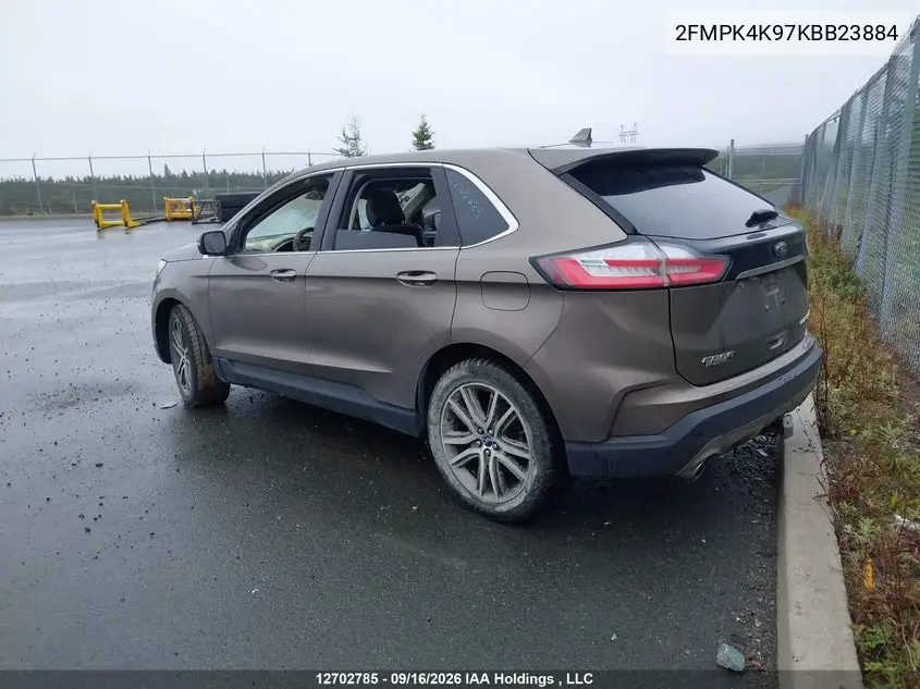2019 FORD EDGE VIN 2FMPK4K97KBB23884 — фото 3