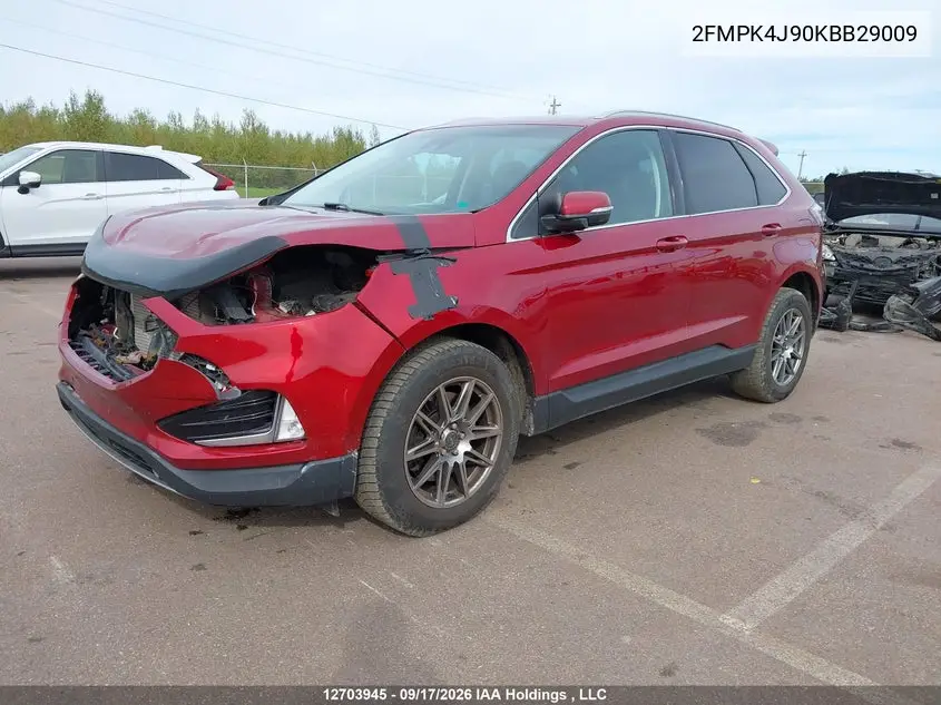 2019 FORD EDGE VIN 2FMPK4J90KBB29009 — фото 2