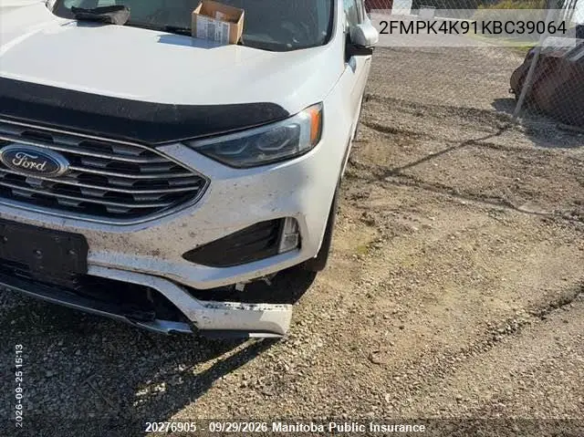 2019 FORD EDGE VIN 2FMPK4K91KBC39064 — фото 2