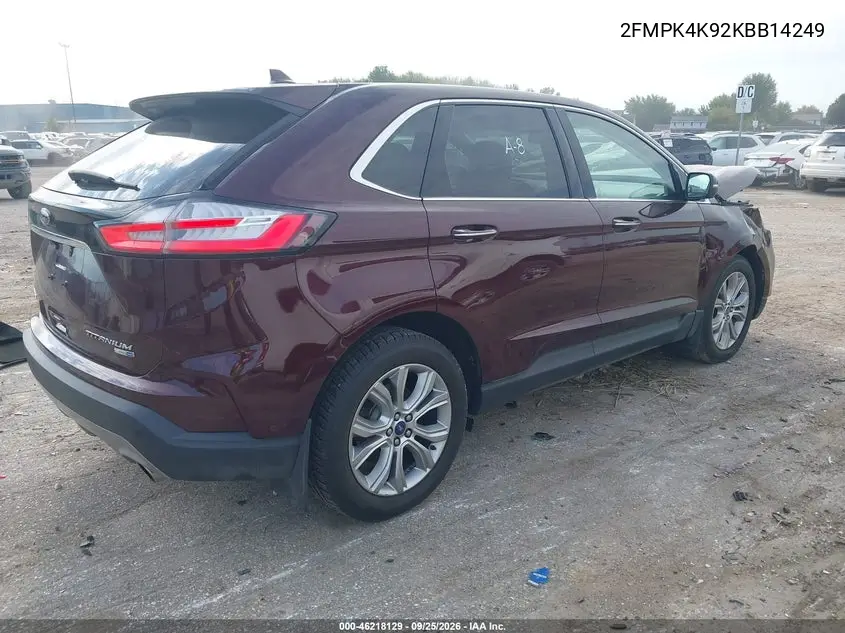 2019 FORD EDGE VIN 2FMPK4K92KBB14249 — фото 4