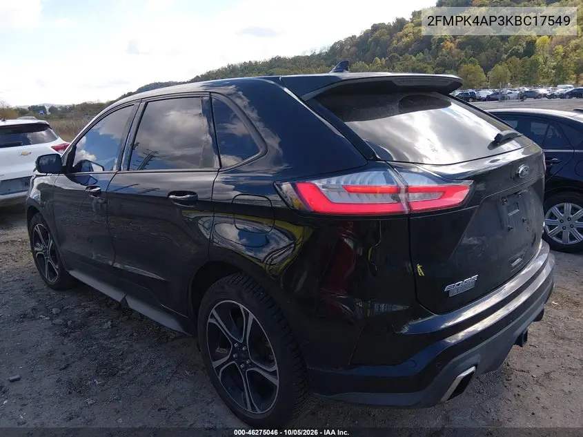 2019 FORD EDGE VIN 2FMPK4AP3KBC17549 — фото 3