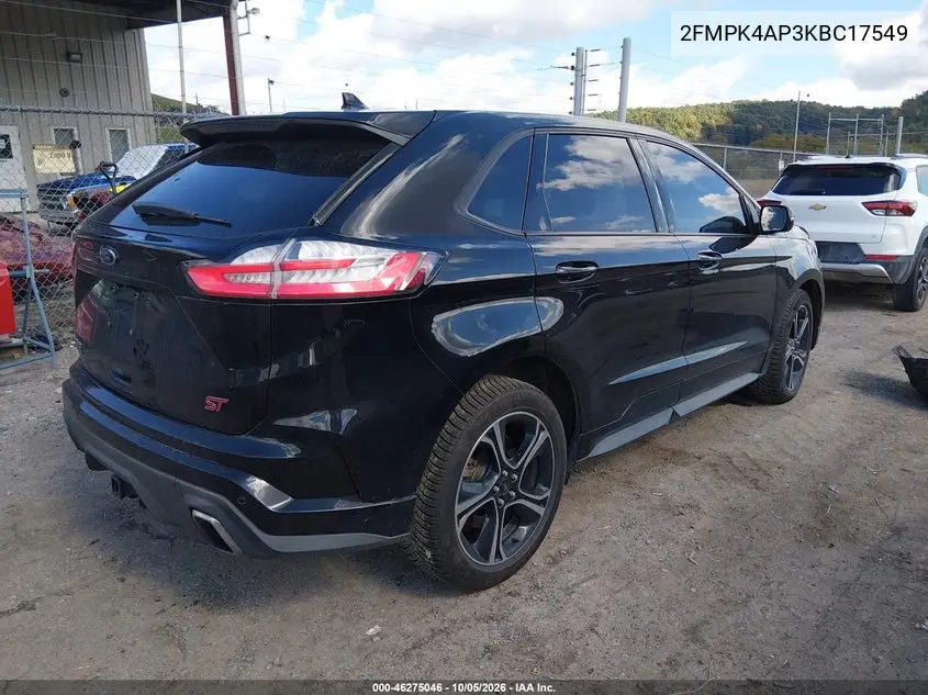 2019 FORD EDGE VIN 2FMPK4AP3KBC17549 — фото 4