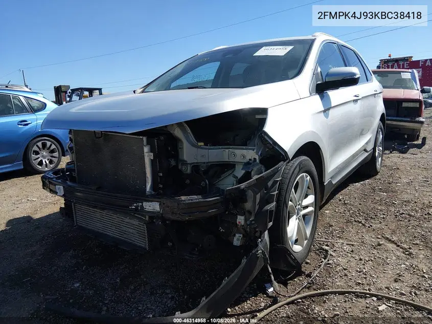 2019 FORD EDGE VIN 2FMPK4J93KBC38418 — фото 2