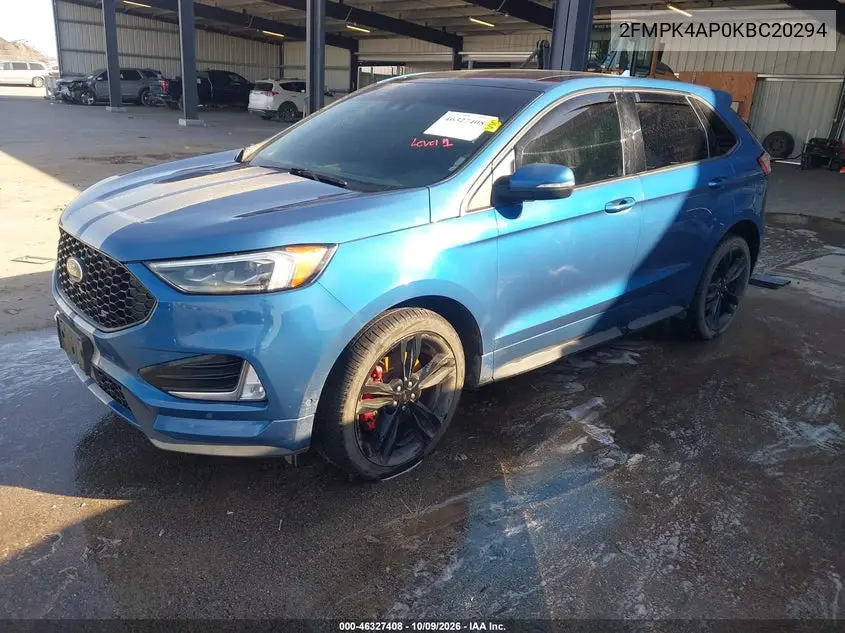 2019 FORD EDGE VIN 2FMPK4AP0KBC20294 — фото 2