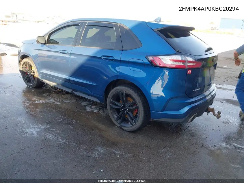 2019 FORD EDGE VIN 2FMPK4AP0KBC20294 — фото 3