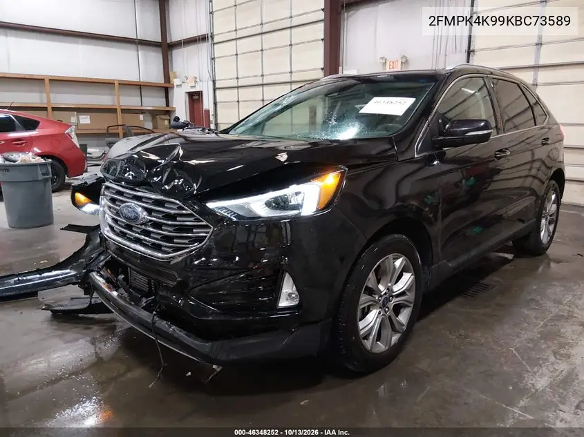 2019 FORD EDGE VIN 2FMPK4K99KBC73589 — фото 2