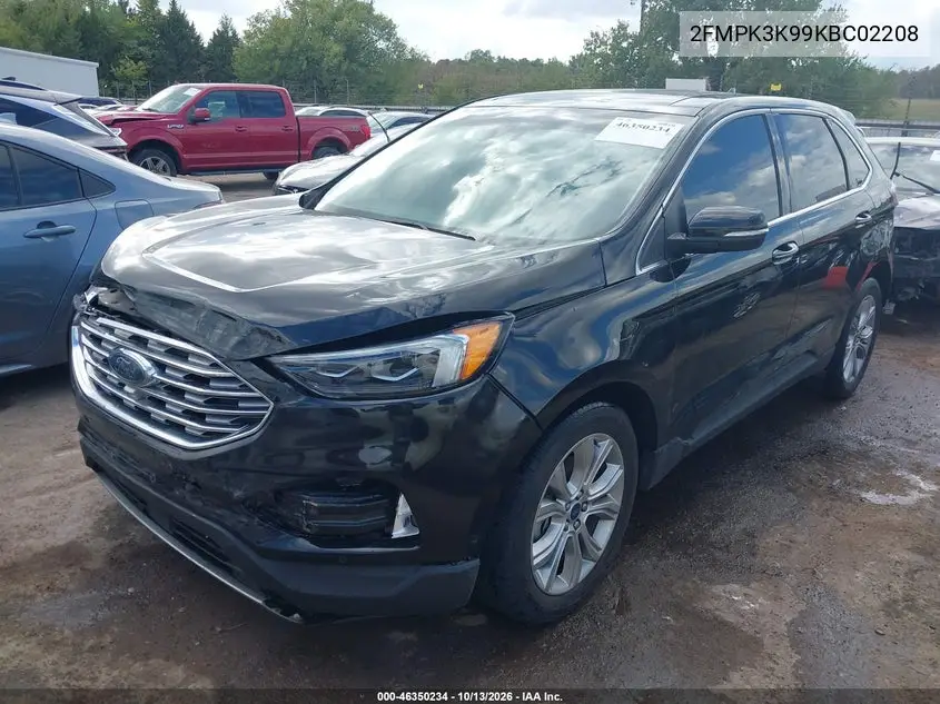 2019 FORD EDGE VIN 2FMPK3K99KBC02208 — фото 2