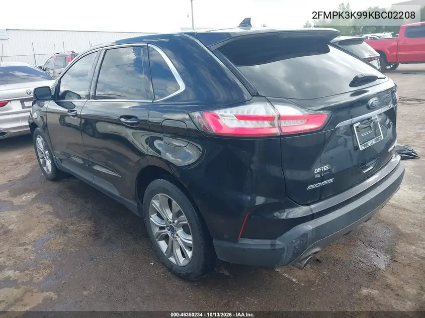 2019 FORD EDGE VIN 2FMPK3K99KBC02208 — фото 3
