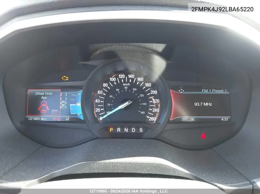 2020 FORD EDGE VIN 2FMPK4J92LBA65220 — фото 7