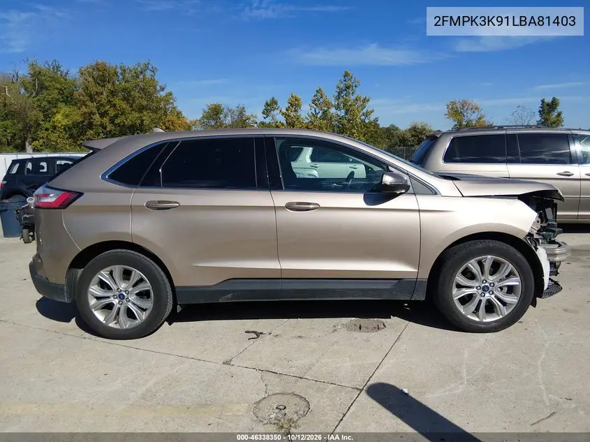 2020 FORD EDGE VIN 2FMPK3K91LBA81403 — фото 14