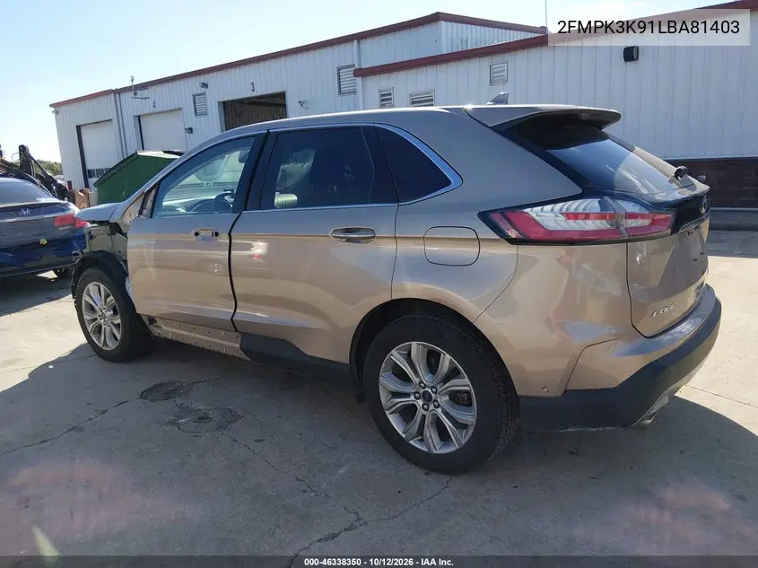 2020 FORD EDGE VIN 2FMPK3K91LBA81403 — фото 15