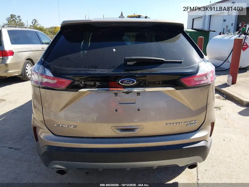 2020 FORD EDGE VIN 2FMPK3K91LBA81403 — фото 17