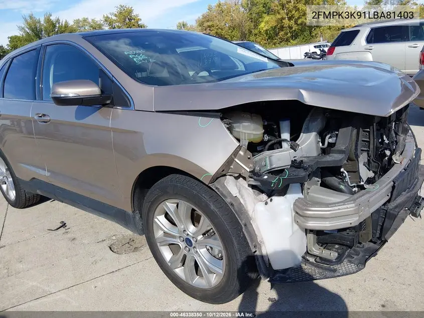 2020 FORD EDGE VIN 2FMPK3K91LBA81403 — фото 19