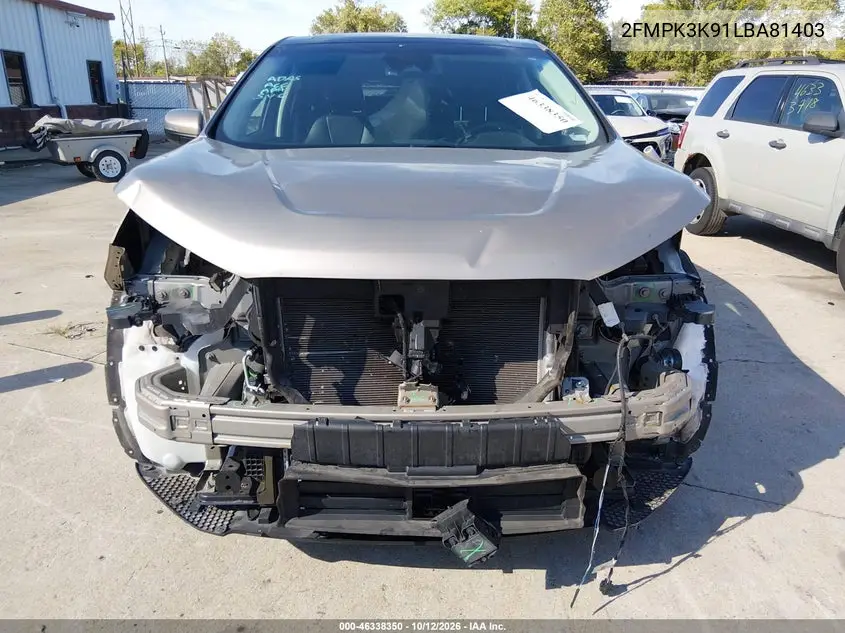 2020 FORD EDGE VIN 2FMPK3K91LBA81403 — фото 6