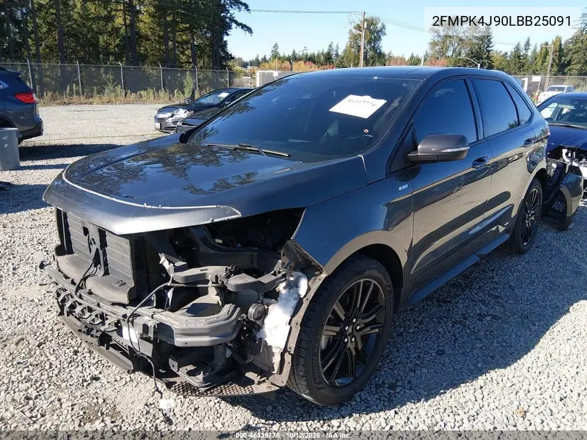 2020 FORD EDGE VIN 2FMPK4J90LBB25091 — фото 2