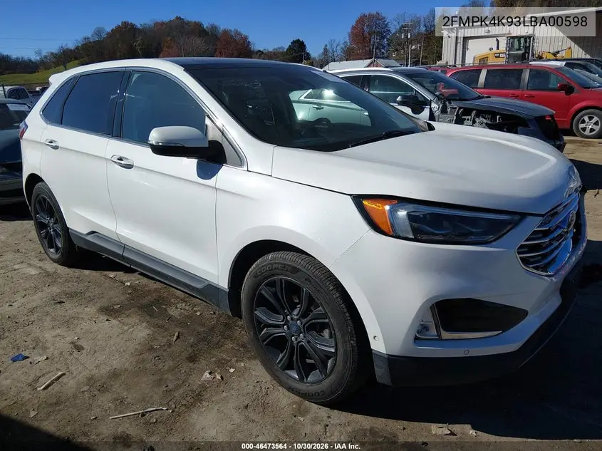 FORD EDGE 2020, VIN 2FMPK4K93LBA00598