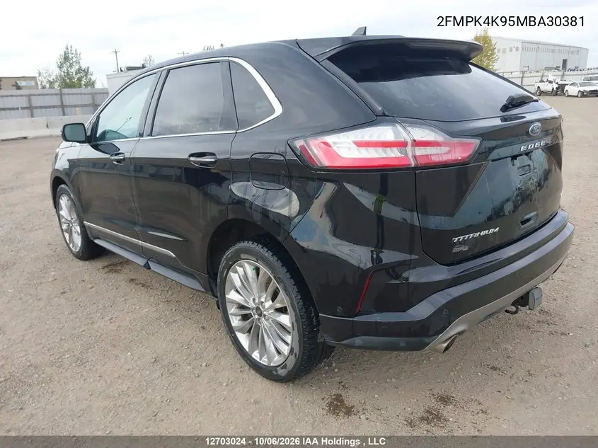 2021 FORD EDGE VIN 2FMPK4K95MBA30381 — фото 3