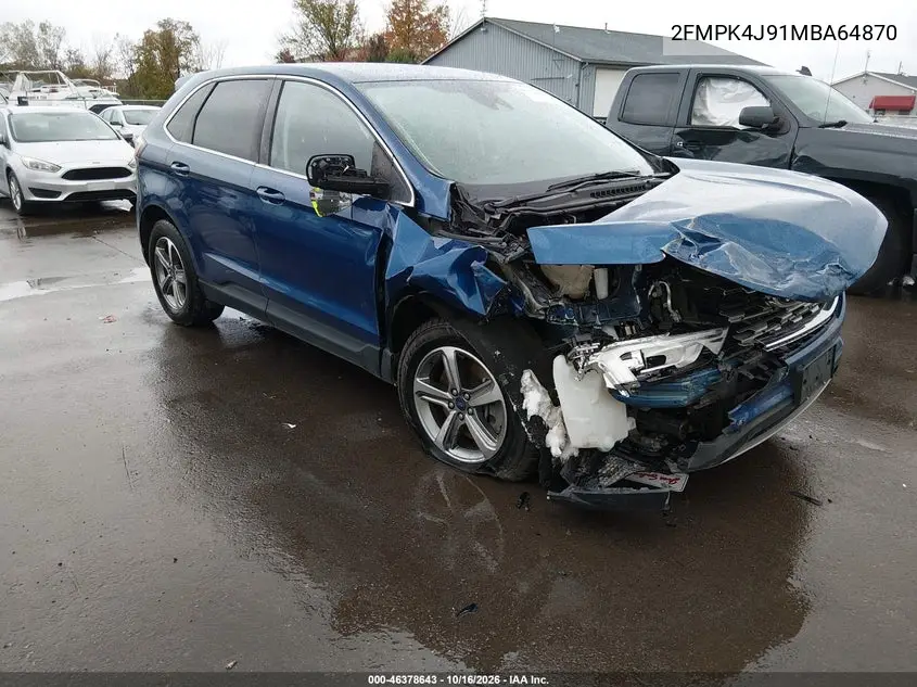 FORD EDGE 2021, VIN 2FMPK4J91MBA64870