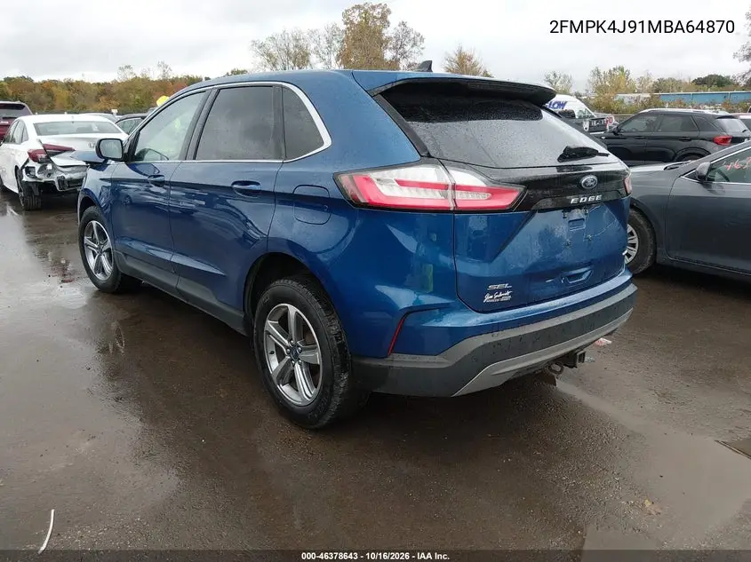 2021 FORD EDGE VIN 2FMPK4J91MBA64870 — фото 3