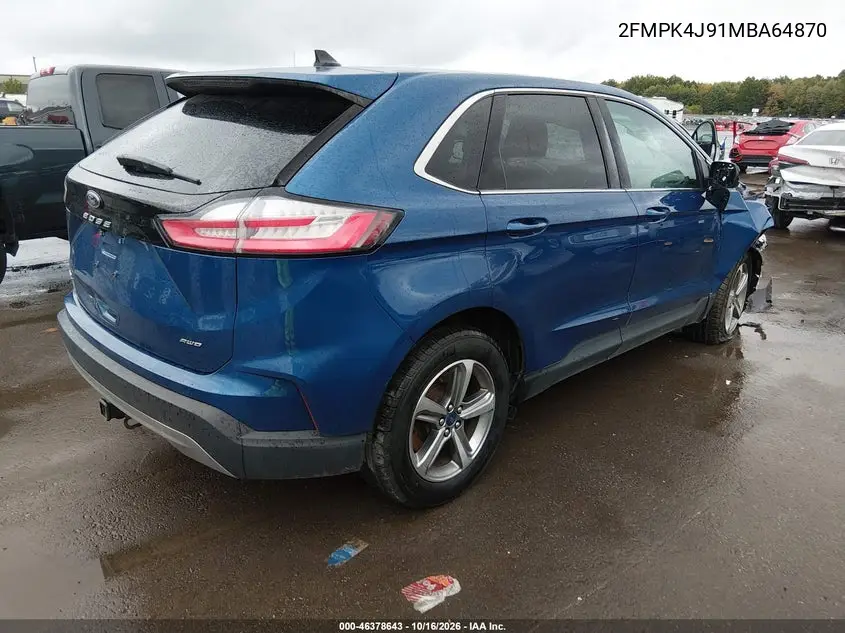 2021 FORD EDGE VIN 2FMPK4J91MBA64870 — фото 4